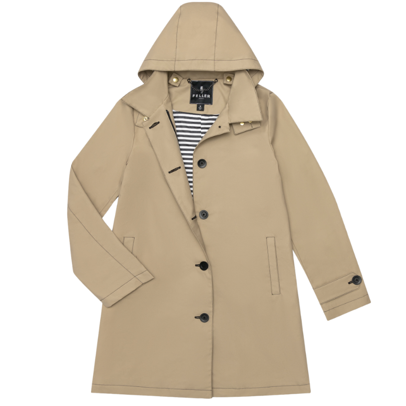 FELLER-Women's-Waxed Cotton- Raincoat - Queen Anne Trench 2-NWT