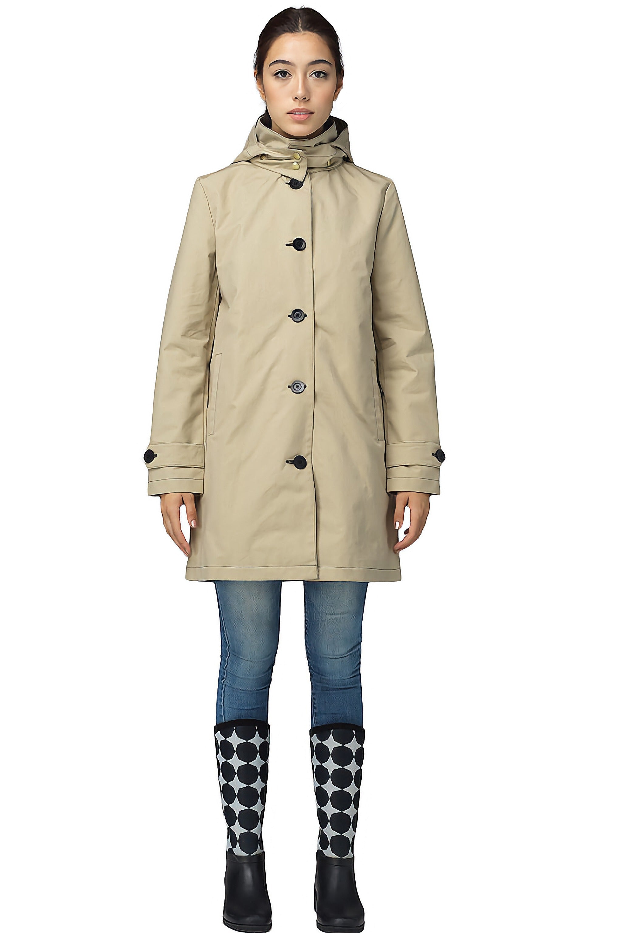 FELLER-Women's-Waxed Cotton- Raincoat - Queen Anne Trench 2-NWT