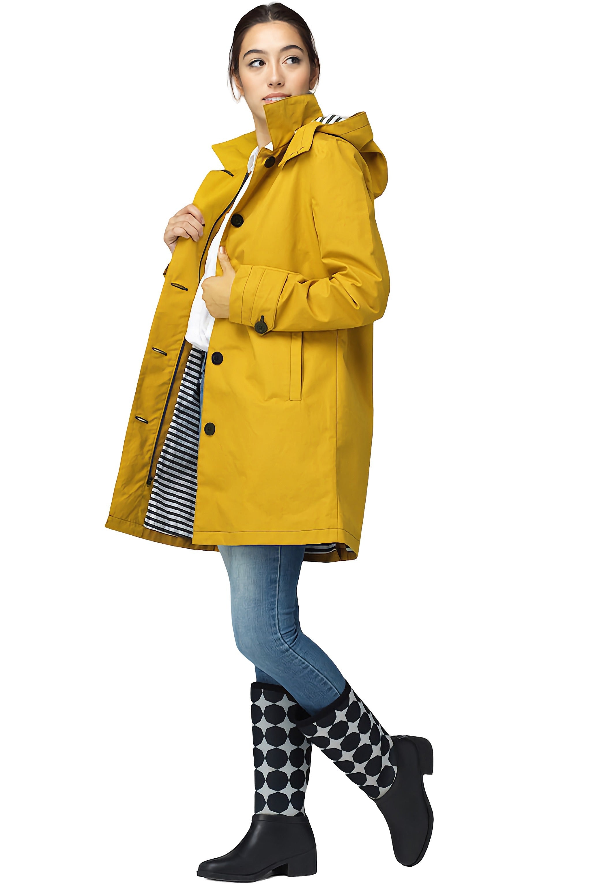 FELLER-Women's-Waxed Cotton- Raincoat - Queen Anne Trench 2-NWT