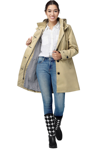 FELLER-Women's-Waxed Cotton- Raincoat - Queen Anne Trench 2-NWT