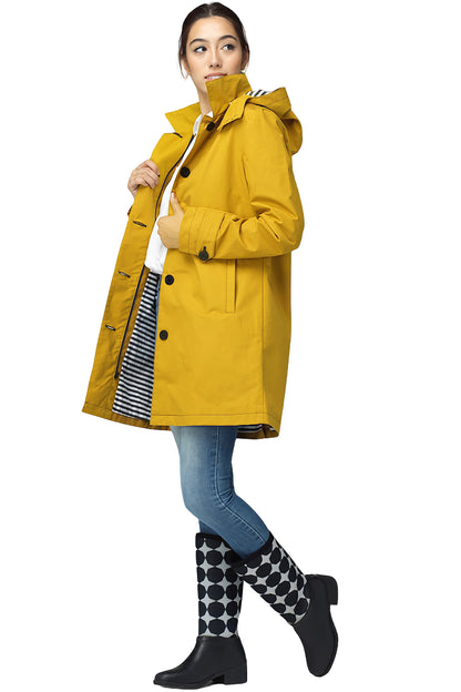 FELLER-Women's-Waxed Cotton- Raincoat - Queen Anne Trench 2-NWT