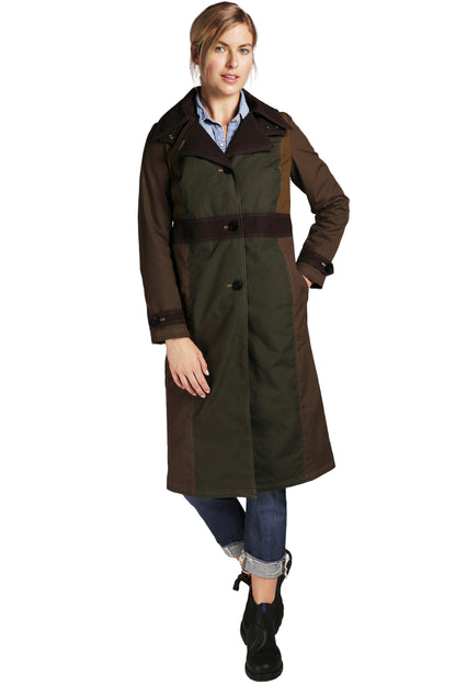 FELLERWomen's-Waxed Cotton Raincoat - Mercer Long Trench - NWT