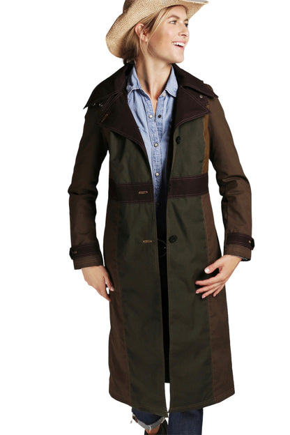 FELLERWomen's-Waxed Cotton Raincoat - Mercer Long Trench - NWT