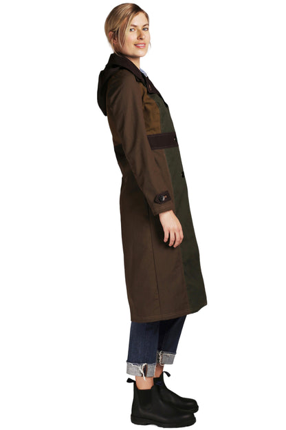 FELLERWomen's-Waxed Cotton Raincoat - Mercer Long Trench - NWT