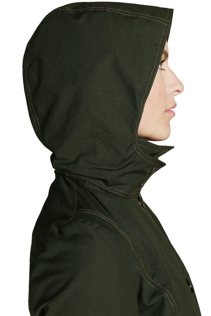 FELLERWomen's-Waxed Cotton Raincoat - Mercer Long Trench - NWT